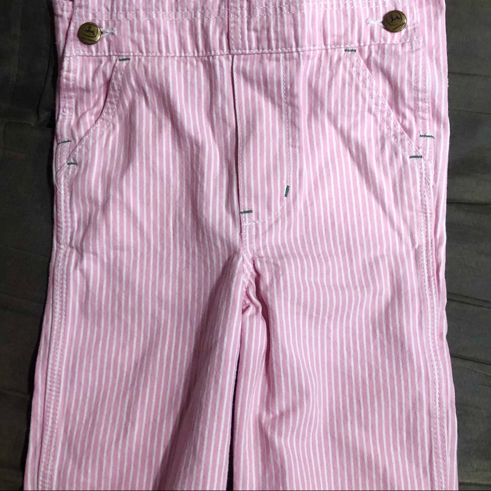 Children’s John Dear Overalls, Pink & White, 4T - Picture 3 of 8